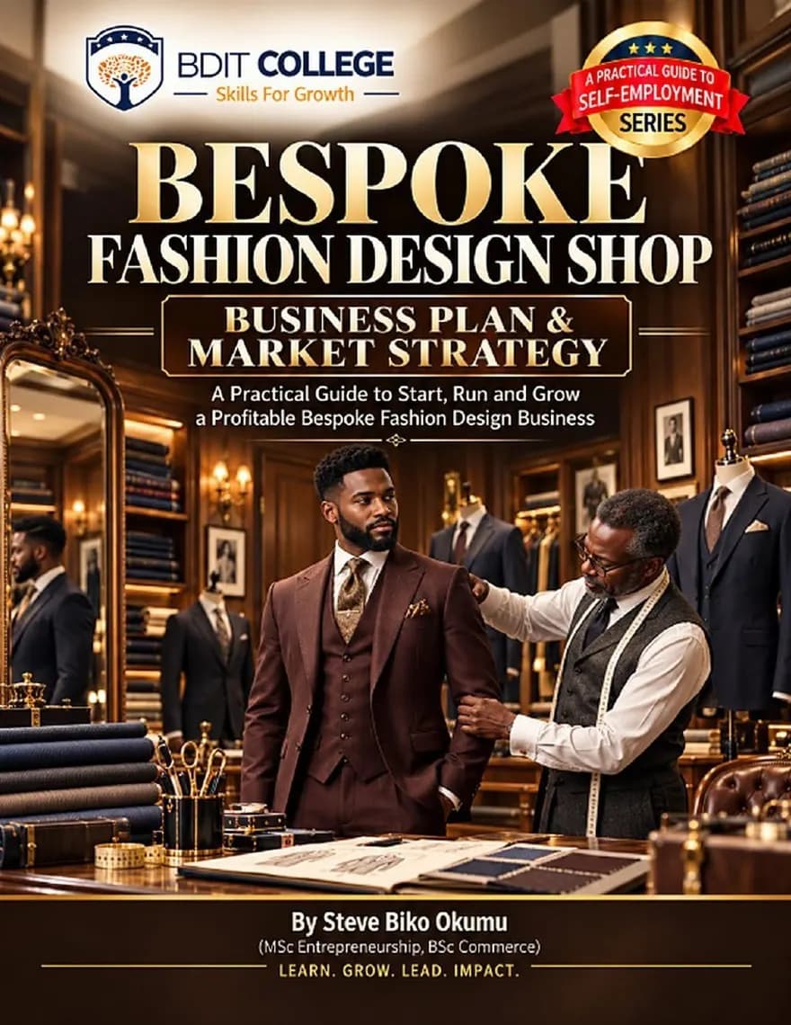 Bespoke Fashion Design Shop Business Plan and Market Strategy book cover