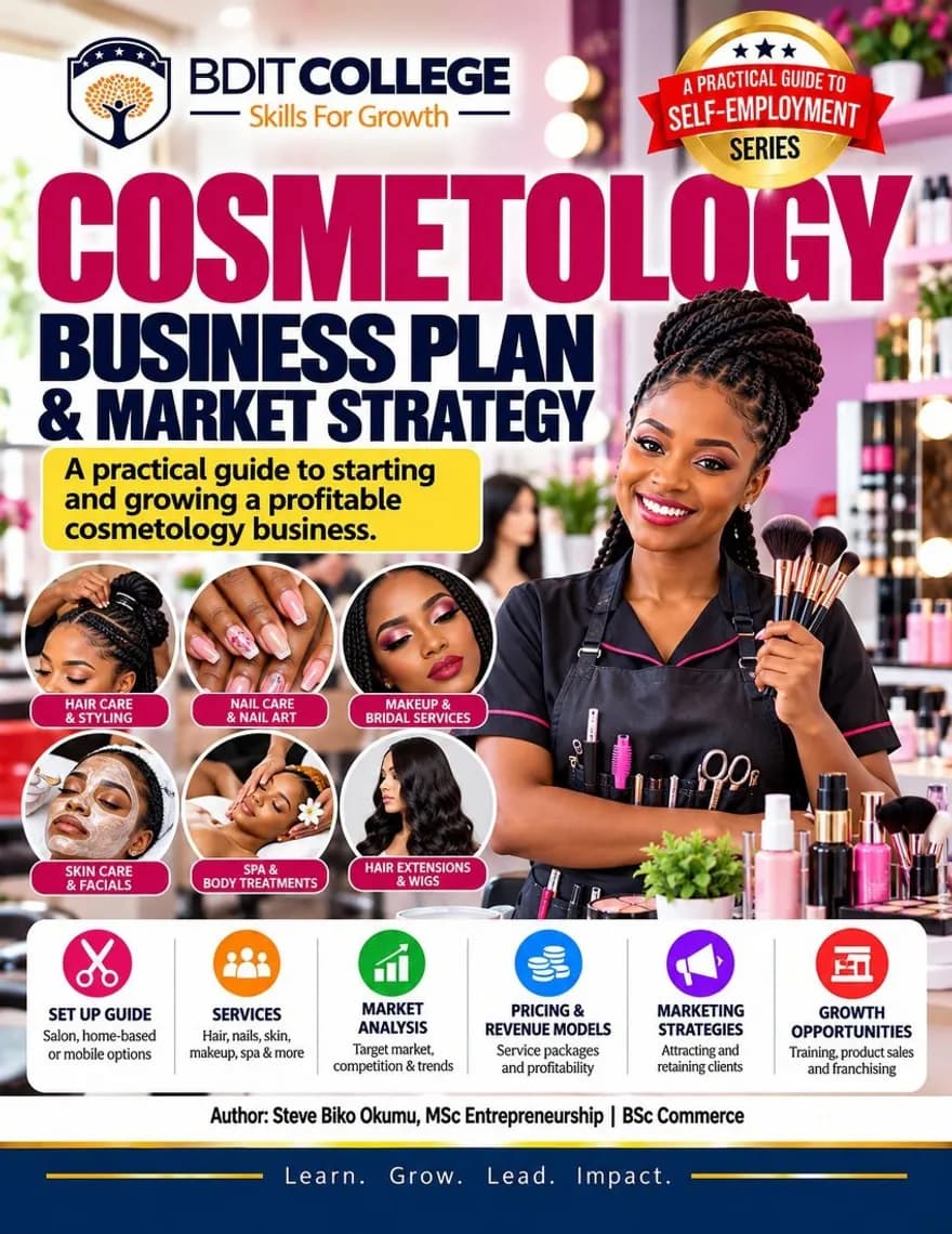 Cosmetology Business Plan and Market Strategy book cover