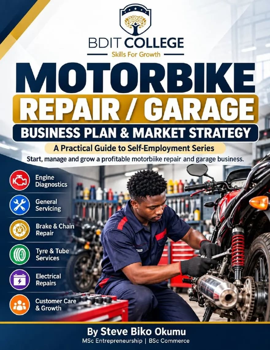 Motorbike Repair Business Plan and Market Strategy book cover